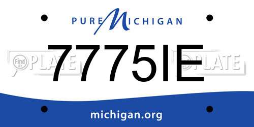 7775IE Michigan License Plate