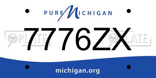 7776ZX Michigan License Plate