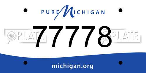 77778 Michigan License Plate