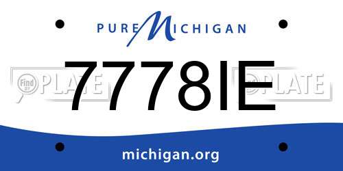 7778IE Michigan License Plate