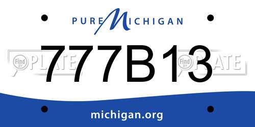 777B13 Michigan License Plate