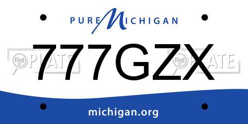 777GZX Michigan License Plate