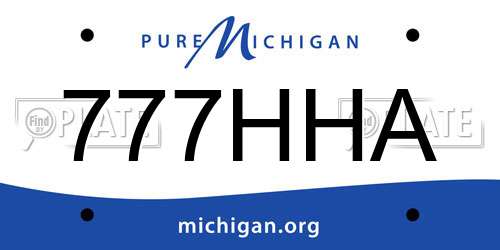 777HHA Michigan License Plate