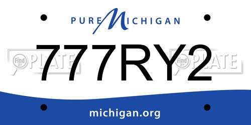 777RY2 Michigan License Plate