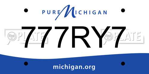 777RY7 Michigan License Plate