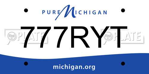 777RYT Michigan License Plate