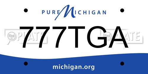 777TGA Michigan License Plate