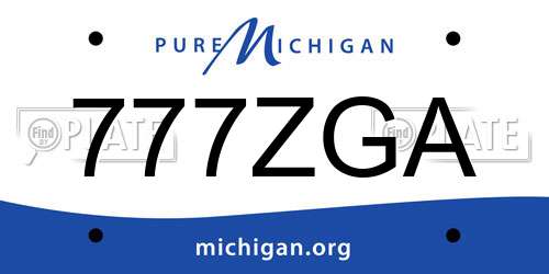777ZGA Michigan License Plate