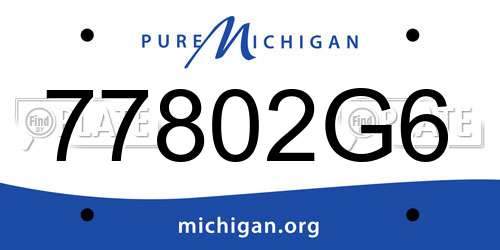 77802G6 Michigan License Plate