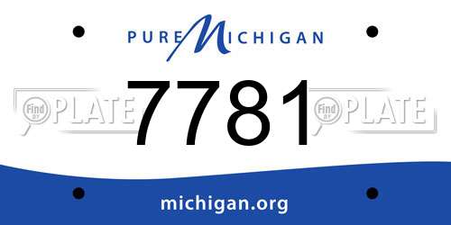 7781 Michigan License Plate