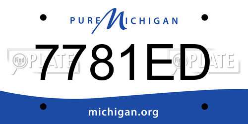 7781ED Michigan License Plate