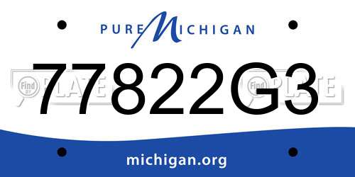 77822G3 Michigan License Plate