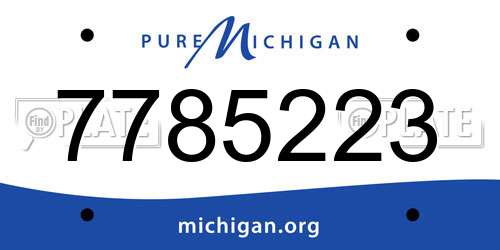 7785223 Michigan License Plate