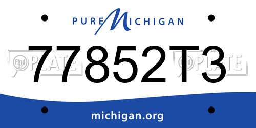 77852T3 Michigan License Plate