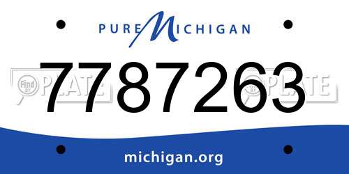 7787263 Michigan License Plate