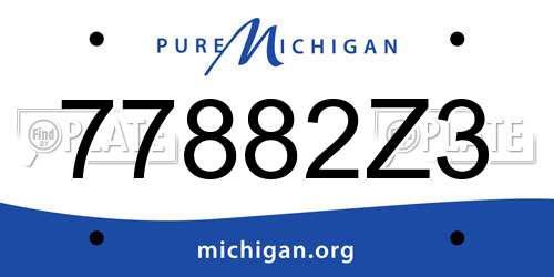 77882Z3 Michigan License Plate