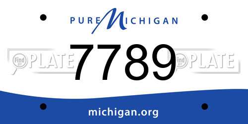 7789 Michigan License Plate