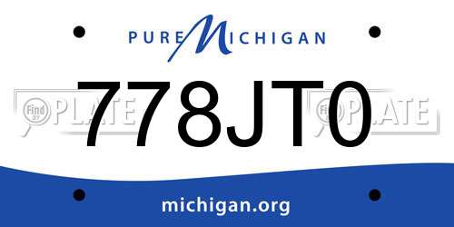 778JT0 Michigan License Plate