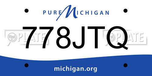 778JTQ Michigan License Plate