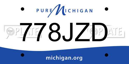 778JZD Michigan License Plate