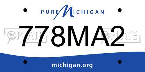 778MA2 Michigan License Plate