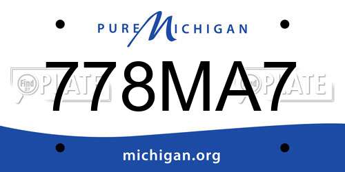778MA7 Michigan License Plate