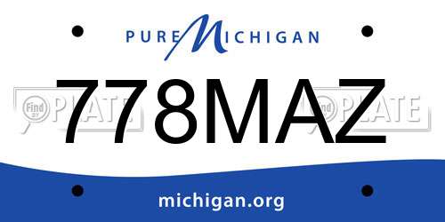 778MAZ Michigan License Plate