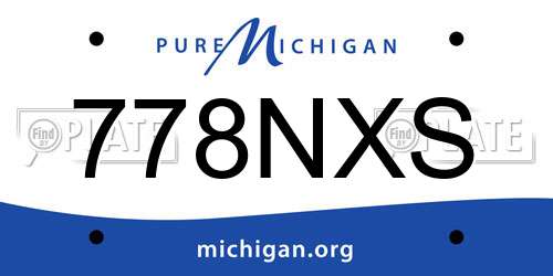 778NXS Michigan License Plate