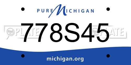 778S45 Michigan License Plate