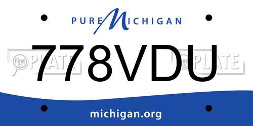 778VDU Michigan License Plate