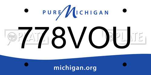 778VOU Michigan License Plate