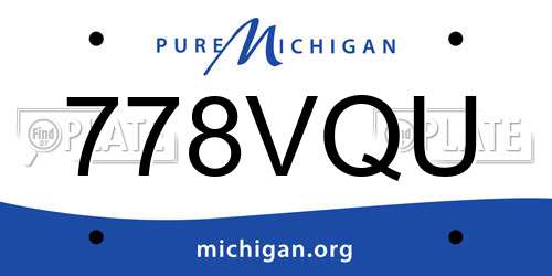778VQU Michigan License Plate