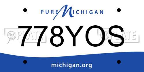 778YOS Michigan License Plate