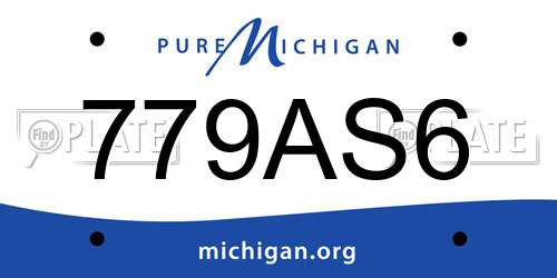779AS6 Michigan License Plate