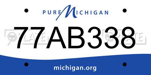 77AB338 Michigan License Plate