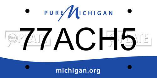 77ACH5 Michigan License Plate