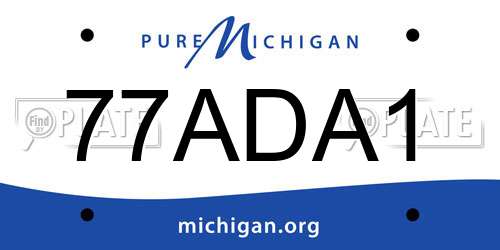 77ADA1 Michigan License Plate