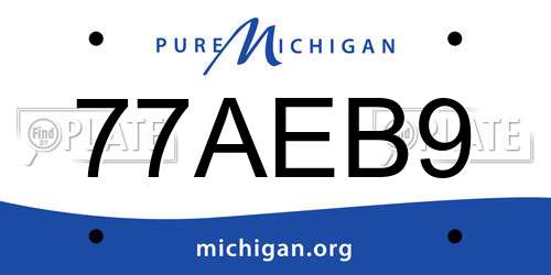 77AEB9 Michigan License Plate