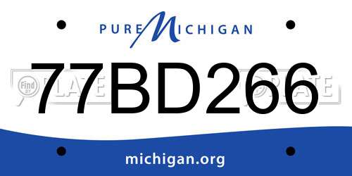 77BD266 Michigan License Plate