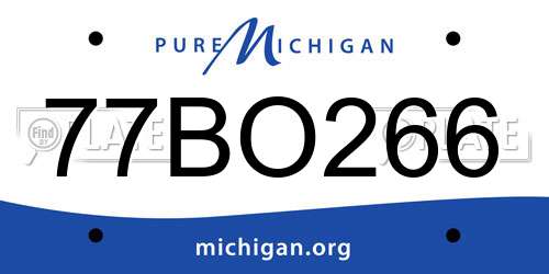 77BO266 Michigan License Plate