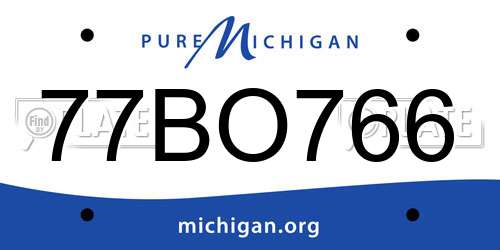 77BO766 Michigan License Plate