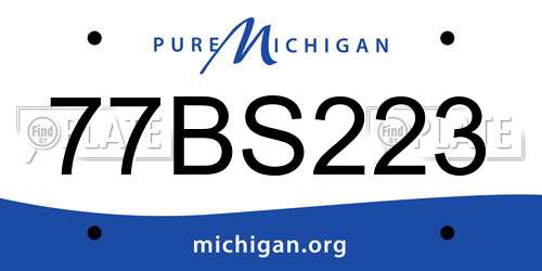 77BS223 Michigan License Plate