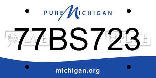 77BS723 Michigan License Plate