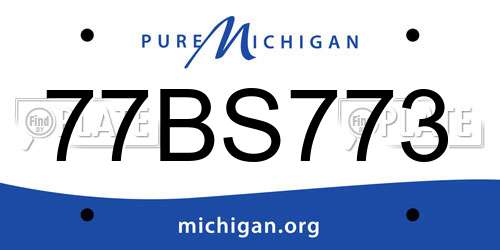 77BS773 Michigan License Plate
