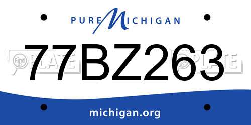 77BZ263 Michigan License Plate