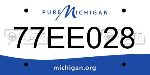 77EE028 Michigan License Plate