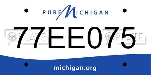 77EE075 Michigan License Plate