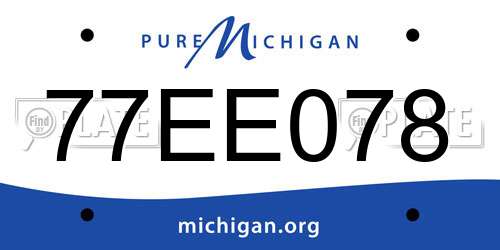 77EE078 Michigan License Plate