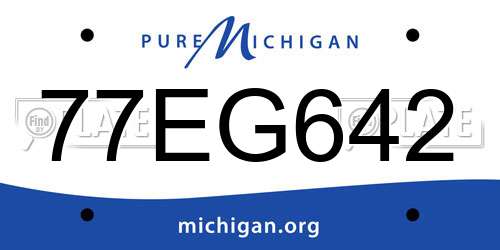 77EG642 Michigan License Plate