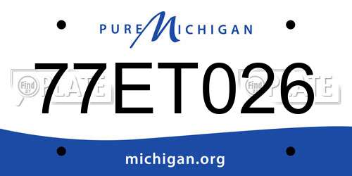 77ET026 Michigan License Plate